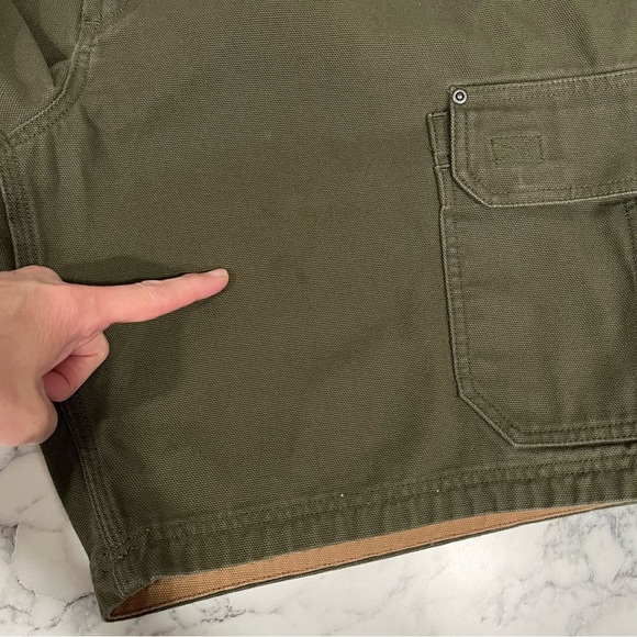 Duluth Flex Fire Hose Men's Olive Cargo Shorts Heavy Canvas Workwear Durable 48 - Picture 7 of 8